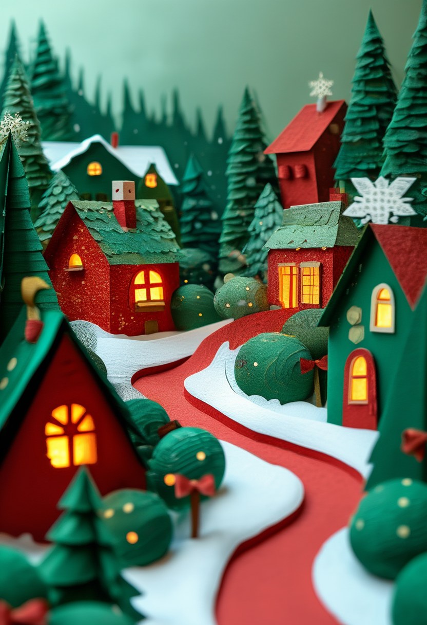 Winter Village Silhouette — Christmas