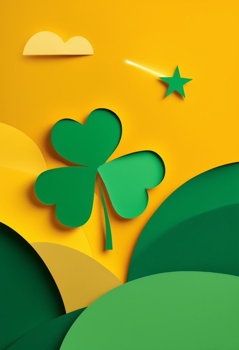 Estrela Pedinte Sobre Colinas Verdes — Good Luck
